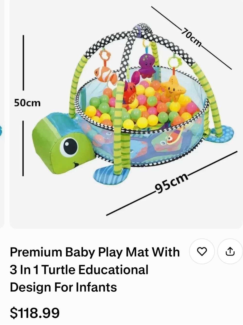Infantino Turtle Ball Pit Play Mat 3 in 1 educational design